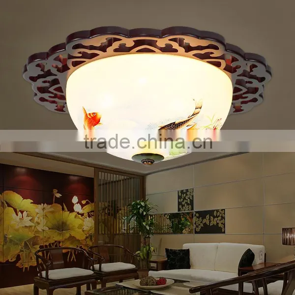 Vintage LED Ceramic Wood Interior Decoration Led Pendant Hanging Chandelier Celling Light Home Light Company Lights photo-6