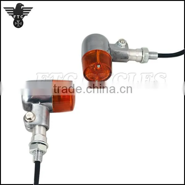 Old Retro Style Polished Aluminum Turn Light for Harley Motorcycle photo-3