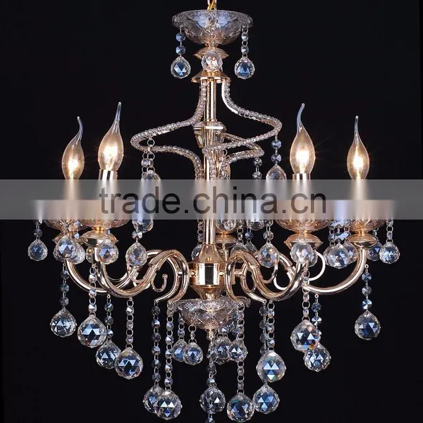 WD-1813-3/5/8/8+4 Zhongshan Factory-outlet LED Candle Bulb Gold Iron Top K9 Crystal Chandelier photo-2