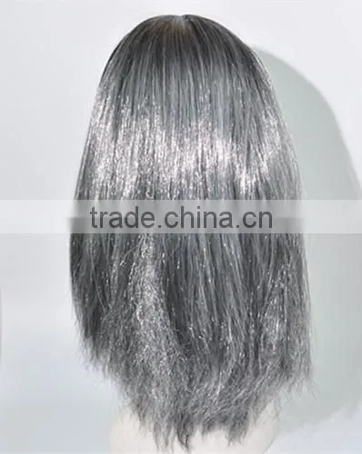 Gray and Black Christmas Wig Fanny Wig N220 photo-3