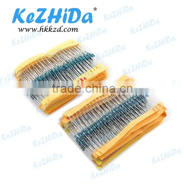 600 Pcs (30 Values x 20 Pcs) 1/4W 1% Value (10Ohm-1M OHm) Metal Film Resistor Assortment Kit Set Pack for Diy Kit