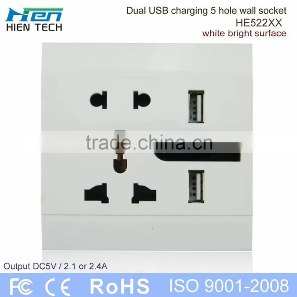 Multi Plug 2-gang Universal Wall Socket With Dual Usb Ports photo-2