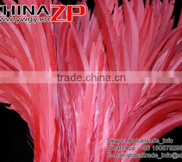 NO.1 Supplier CHINAZP Bulk Sale Good Quality Cheap Colored Melon Red Fully Dyed Rooster Chicken Feathers photo-2