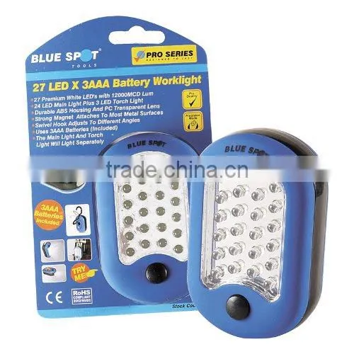 Ningbo JELO Hot Sales Promotion Super Bright 24+3LED 2 in 1 Work Light 27LED Outdoor Lamp With Hook Magnet photo-3