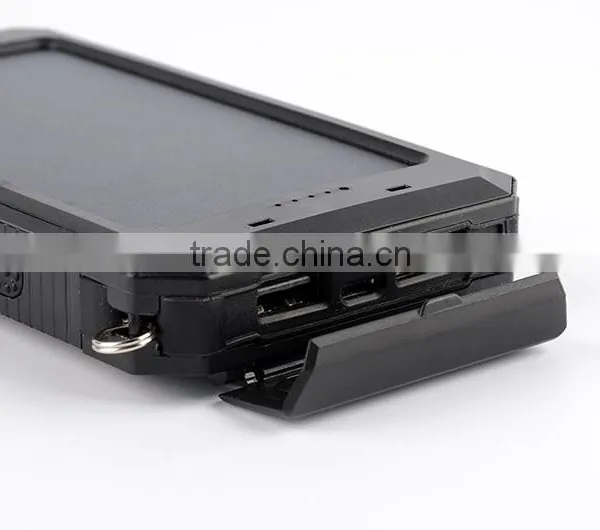 2016 New IP68 Waterproof 10000mah Mobile Solar Charger Power Bank With Led Light photo-5