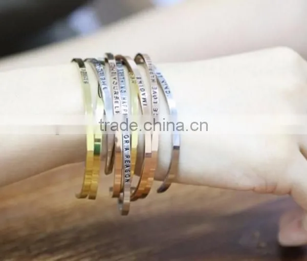 2017 Custom Message Engraved Women Bracelet Bangle photo-4