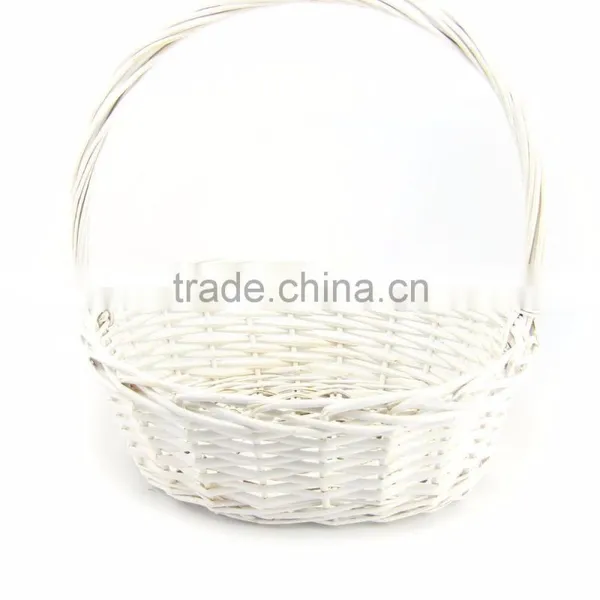 White Wicker Tall Hamper Basket Set or Single! Moses Shopping Wedding Wicker Basket photo-2