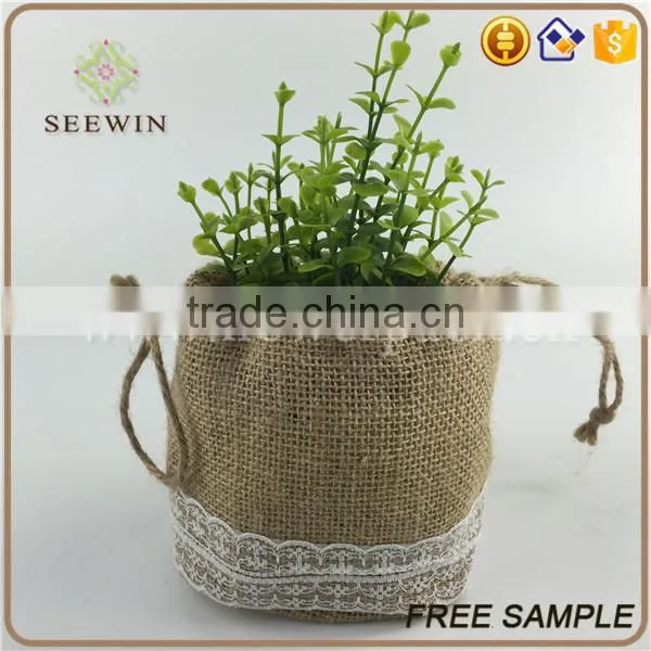 100% Burlap Drawstring Cheap Jute Bags photo-4