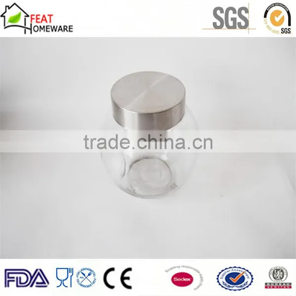 Good Cheap Glass Storage Jar Pot With Metal Cap for Food photo-2
