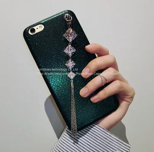 Imitation PU Leather Back Cover Shell Diamond Mobile Phone Cases for IPhone7/7Plus/6/6s/6plus/6splus Cell Phone Housing photo-2