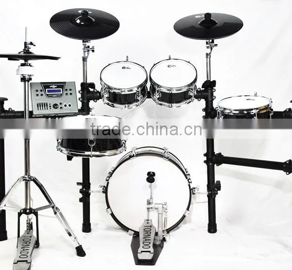 5 pc Black Wooden Digital Drum Set photo-3