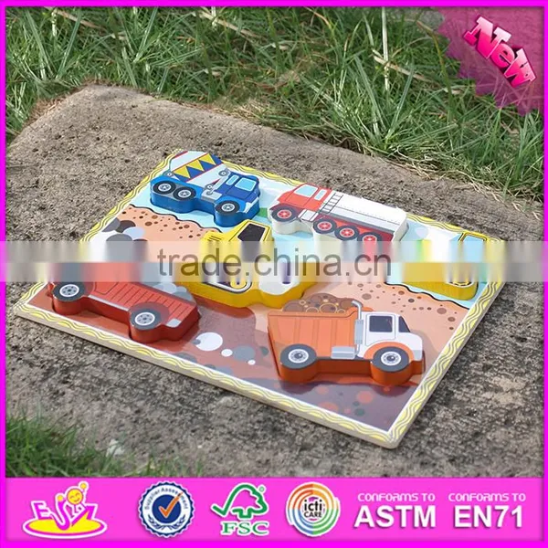 2016 New Design Educational Car Puzzle Wooden Learning Shapes for Toddlers W14D020 photo-3