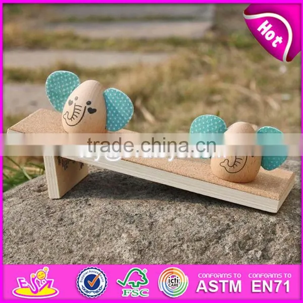 New Design Cartoon Elephant Shape Animals Wooden Toys for Kids W01B038 photo-3