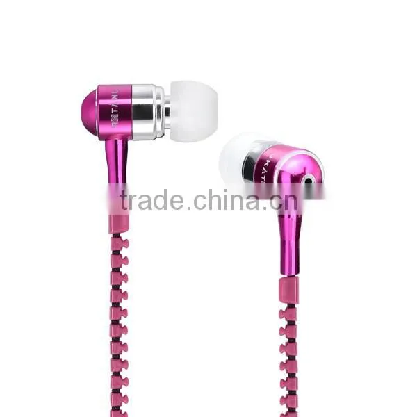 High Quality Metal Zipper Earphone With Mic photo-4