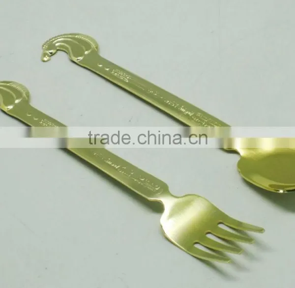 410 Stainless Steel Partial Gold Plated Flatware,service for 3 Birthday and Promotional Gift Flatware Wholesale photo-4
