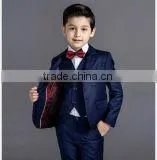 Little Boy Big Boy FIve -Piece Solid Navy Blue Dress Suit Set photo-3