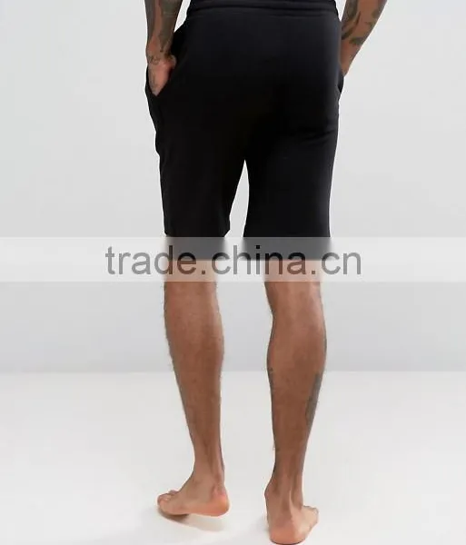 Hot Sale Custom 100% Cotton Jersey Sweat Fabric Men's Black Breathable Casual Casual Sporting Shorts photo-2