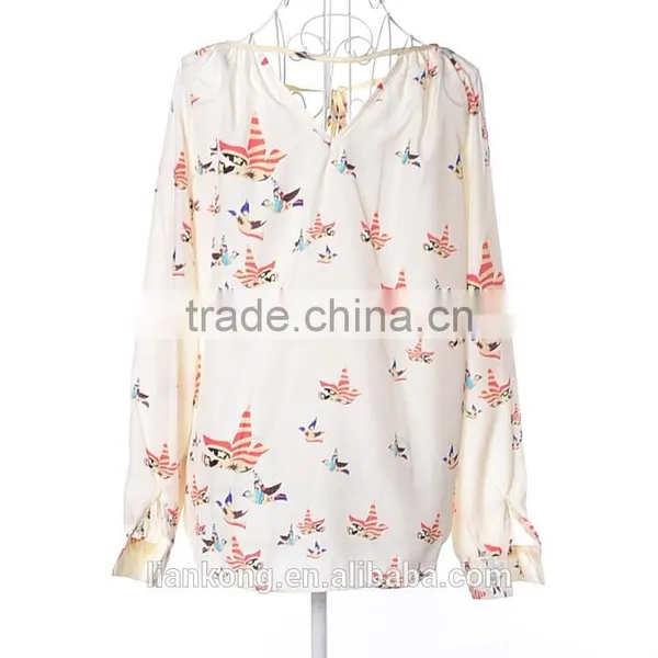 Latest Hot Sell Long Sleeve Lace Shirt,chiffon Shirt,long Sleeve Shirt photo-5