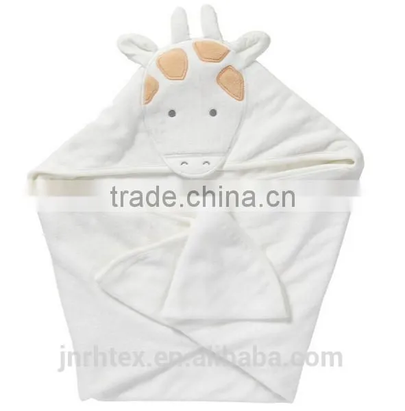 Eco-friendly Applique Terry Bamboo Hooded Baby Towel photo-3
