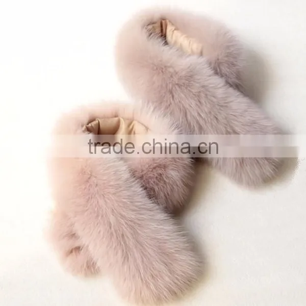 Myfur Elegant Ladies Fur Collar Luxury Fox Body Fur Scarf Baby Pink Cute Collar photo-3