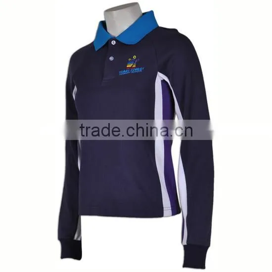 School Uniform Factory Girls' Short Sleeve Men Polo Rugby Jersey photo-2