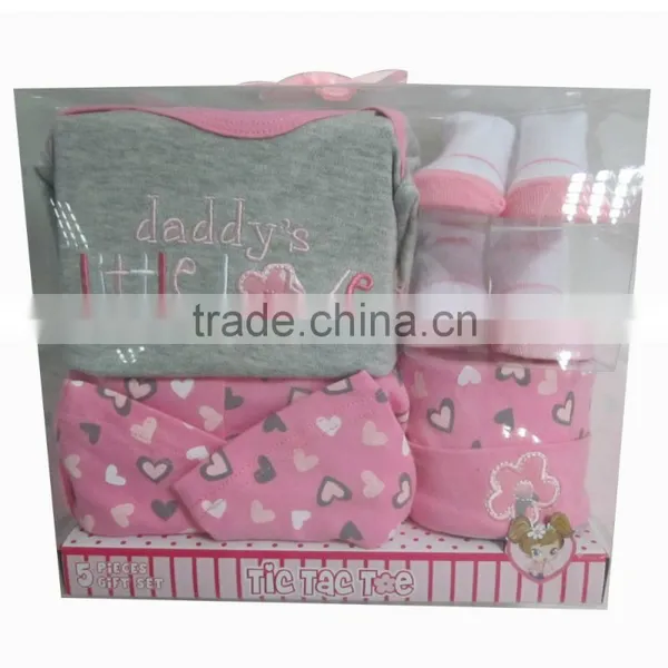 5pcs Pvc Gift Set Baby Romper Girls Dresses New Born Baby Clothing photo-2