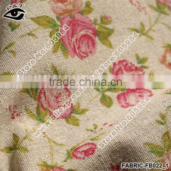 Linen Fabric for Sofa Small Flower Printed Linen Cotton Fabric for Household photo-3