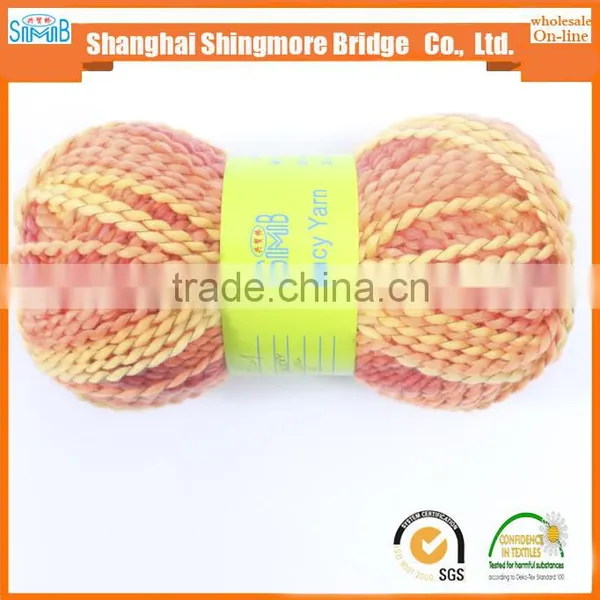 Shopping Knitting Yarns China Producer Cheapest Wholesale Oeko Tex Hand Knitting Scarf Yarn High Tenacity Polyester Ripple Yarn photo-2