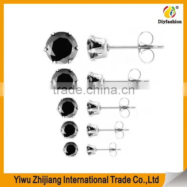 Wholesale Stainless Steel Cubic Zirconia Stud Earrings With Many Stlye photo-6
