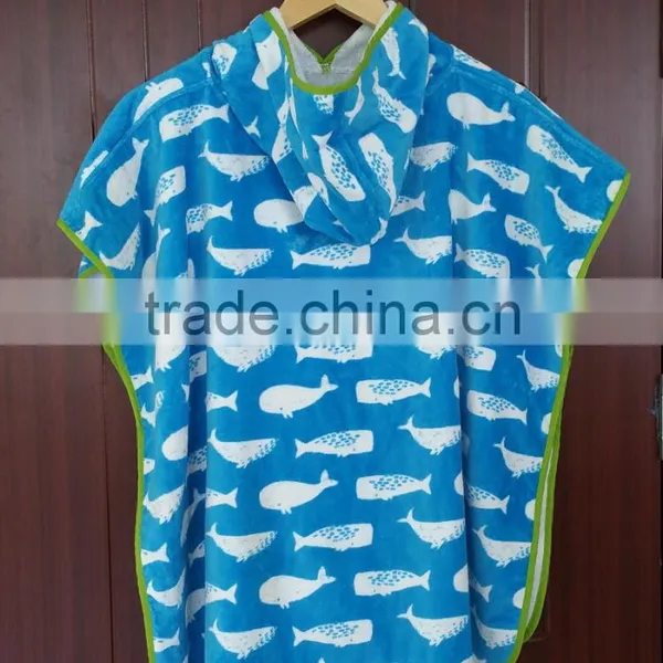 100 Cotton Reactive Printed Hooded Poncho Towels photo-4