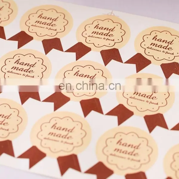 Badge Shape "Hand Made" Gift Box/Bag Label Baking Bag Sealing Sticker Baby Shower Gift Decoration Craft Packing DIY Material photo-2