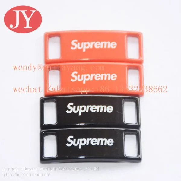 Jiayang Red Color Print Logo High Quality Shoes Shoelace Charm Tag photo-3