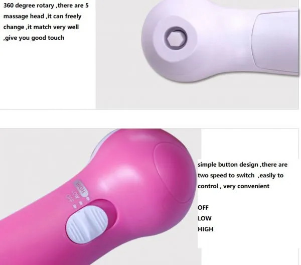 Five in One Cleansing Electronic Facial Massager Cleaning to Blackhead for Beauty Device photo-3