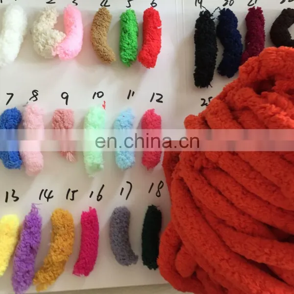 35colors 2cm Thick Polyester Chenille Chunky Yarn for Knitting Chenille Blanket photo-3