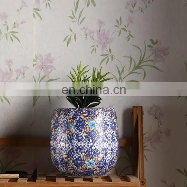 European Art Ceramic Planter Custom Garden Indoor Outdoor Large Fancy Vintage Purple Flower Pots for Home Decor photo-5