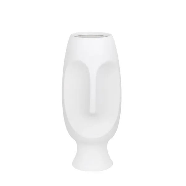 Human Face White Nordic Style Ceramic Decoration Vase For Living Room And TV Bench photo-5