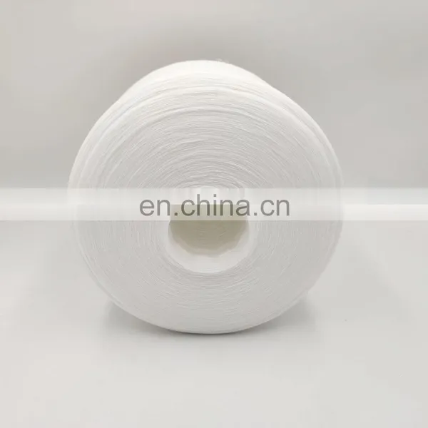 China Factory Hot Selling High Tenacity Raw White Color Dyeing Tube Poly Poly Core Spun Yarn 28 / 2 photo-2