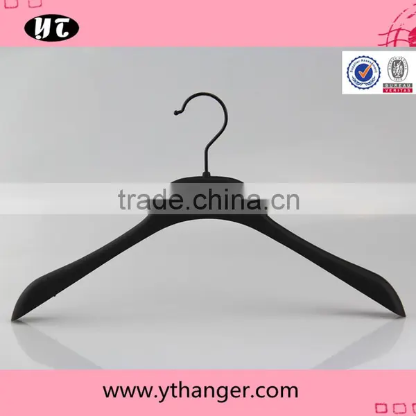 Black Square Hook Plastic Rubber Coated Hanger for Coats photo-2