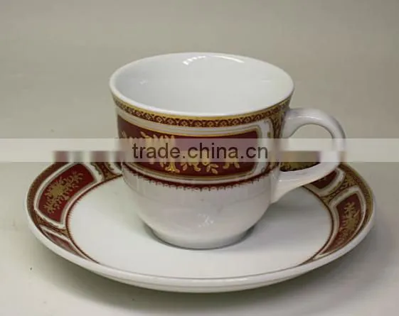 Custom Printed Ceramic Coffee&tea Set,porcelain Cup&saucer,royal Porcelain Cup and Saucer