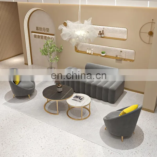 Nordic Beauty Salon Sofa Creative Leisure Reception Lounge Area Long Bar Hair Salon Clothing Store Small Sofa photo-2
