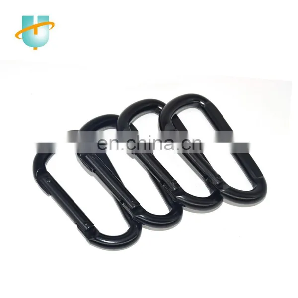 7.5*80mm D Type Safety Carabiner Snap Hook Spring Hook Plated Black Coated photo-2