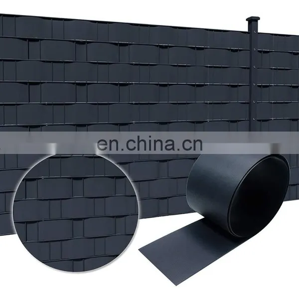 Balcony Garden Protection Hard PVC Privacy Screen Strip for Double Rod Mats, 25 m x 19 cm Anthracite photo-2