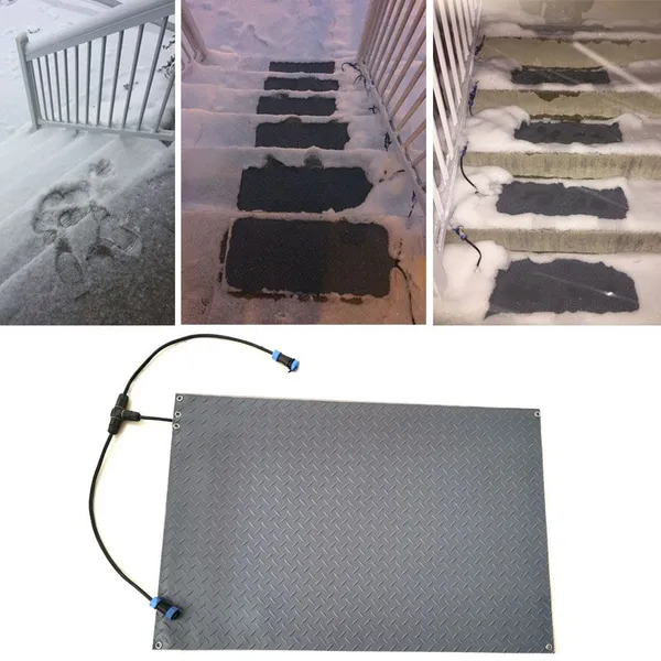 Outdoor Snow Melting Heating Mat Heated Walkway Mat With Plug photo-4