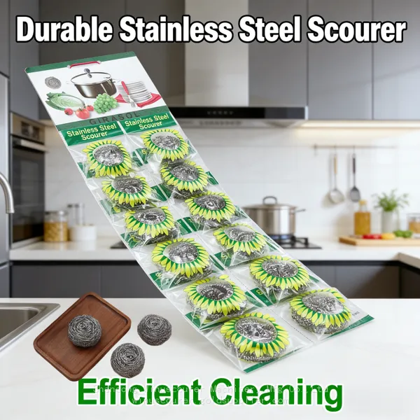 Heavy Duty Metal Scourers Steel Wool Scrubber for Kitchen Cleaning photo-2