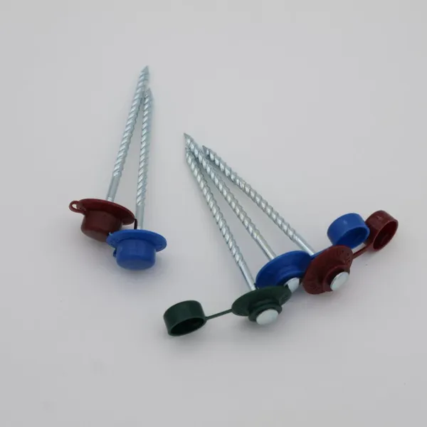 China Zinc-Coated Twist Nails With Color-Coded Plastic Caps - 2.5mm Shank Diameter photo-2