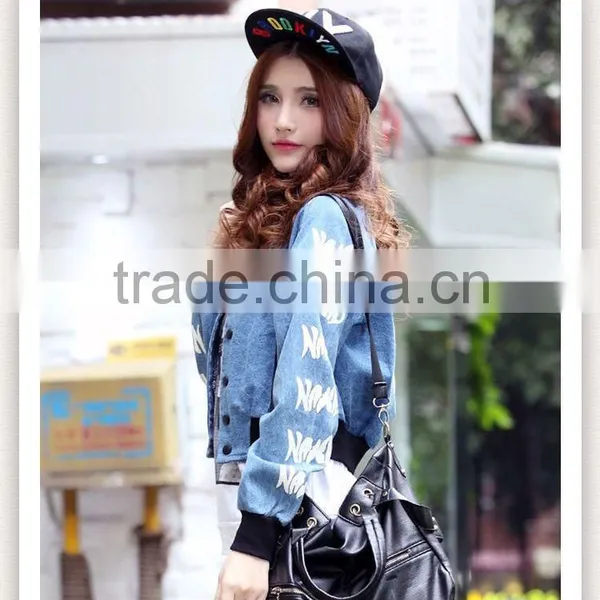DJ213872 2014 Hot Selling China Wholesale Denim Jacket Slim Woman Denim Jeans Jacket photo-2