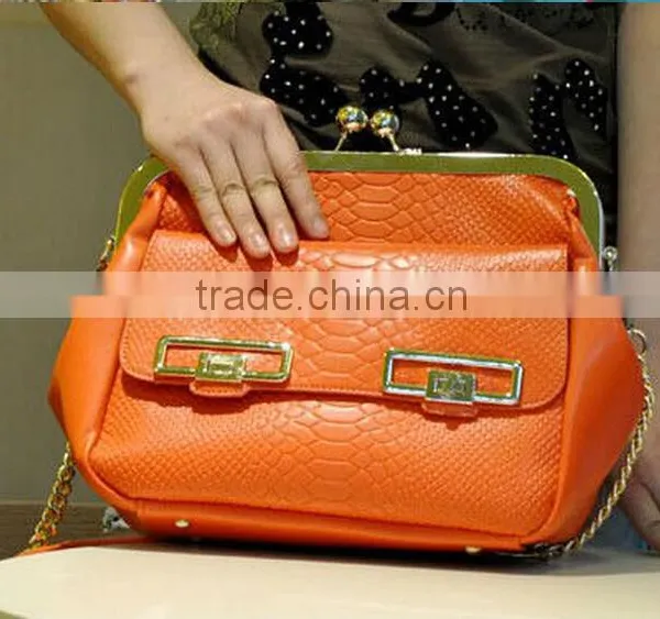 Hot Sale Fahion Different Colors Crocodile Metal Frame Handbags photo-5