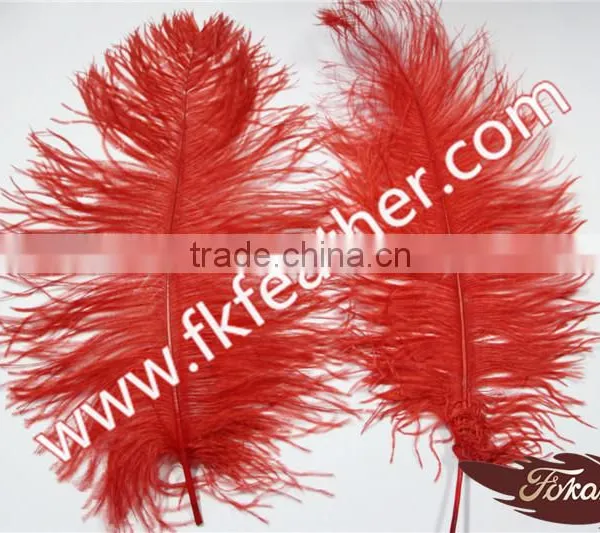 Dyed Ostrich Feather Large Red Craft Ostrich Feather Cheap Wedding Decorations photo-2