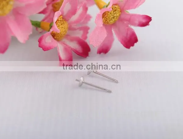 925 Sterling Silver Flat Glue On Earring Posts Earring Finndings photo-6