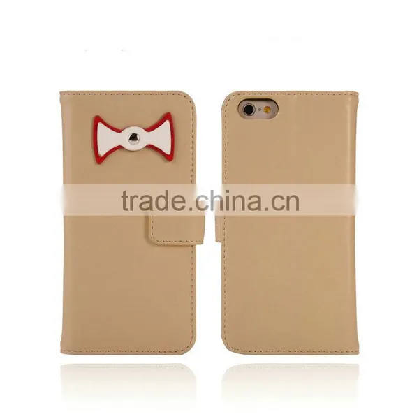 For Iphone 6 Cases Leather Bow Tie Shape ,high Quality Leather Cover Case for Iphone photo-3